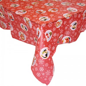Taille et couleur faites sur commande nappe de rectangle de tissu de polyester de nappe de jour de Noël